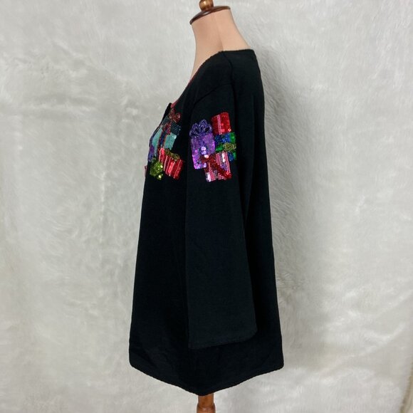 Vintage 00s Michael Simon Christmas Holiday Presents Cardigan Sweater Plus 3X - Picture 3 of 11